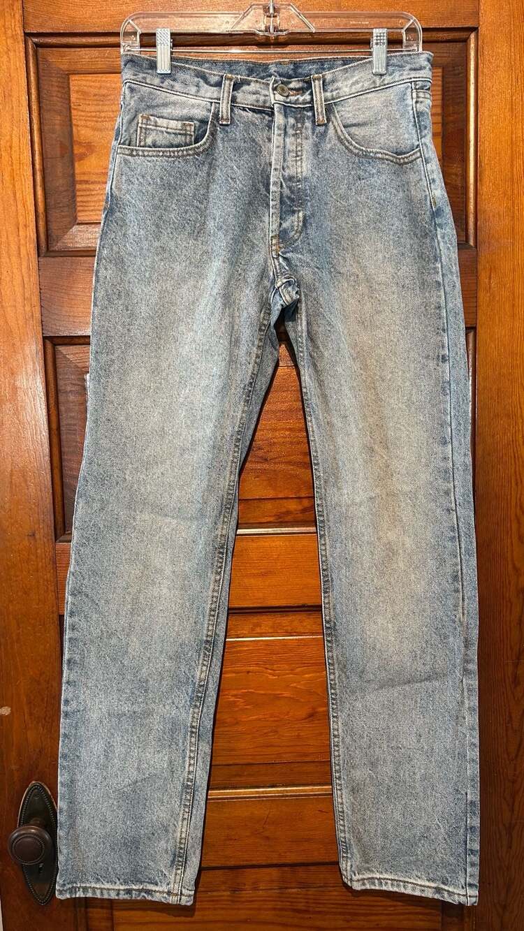 J.Galt Shanghai Women Light Blue Wash Button Fly Straight Denim Jeans Size S